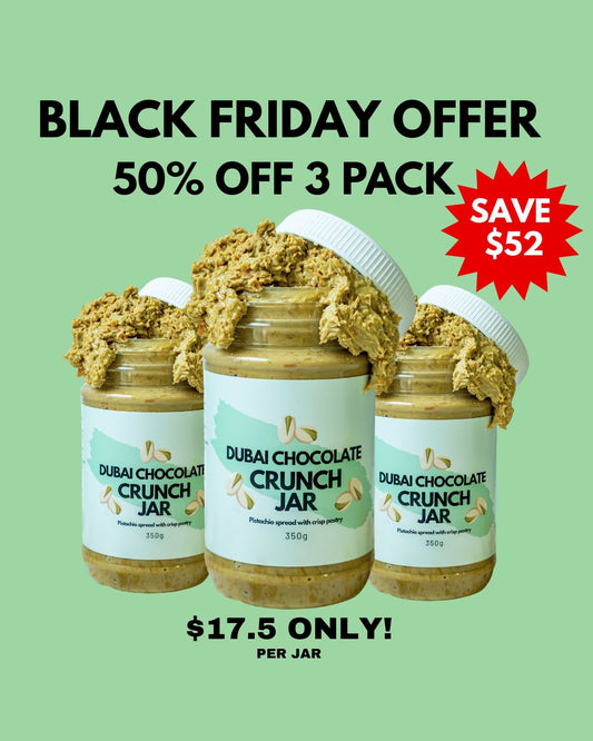 3 PACK DUBAI CHOCOLATE CRUNCH JAR